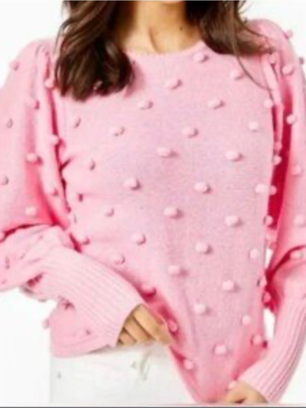 Lilly Pulitzer Kippa Pom Pom Sweater in Pink Blossom Size Medium
